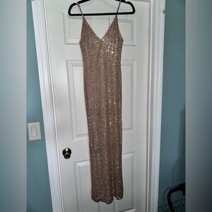Lovely Day Gold Sequin Gown